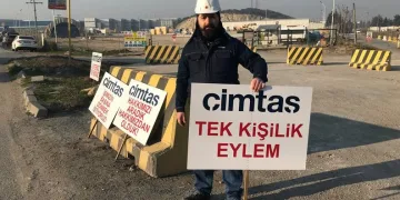 Bursa’da kaynak işçisinden tek kişilik eylem