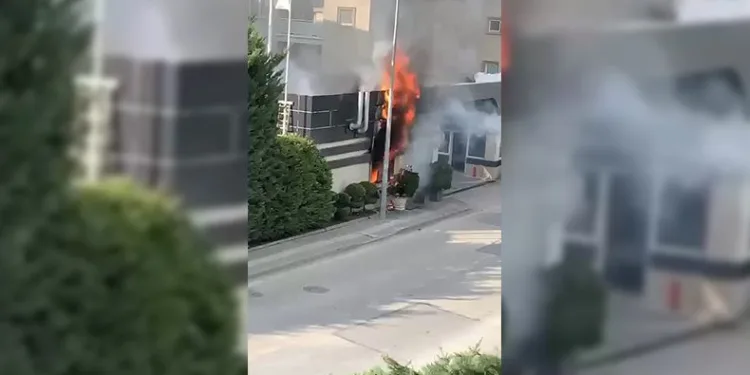 Sitenin jeneratörü alev alev yandı