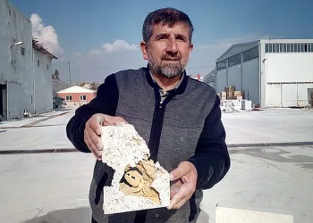 Travertenin içinden hayvan fosilleri çıktı