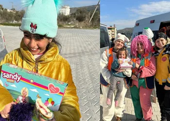 Depremzede çocukların oyuncak mutluluğu
