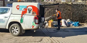 Afet bölgesine ilaçlama desteği