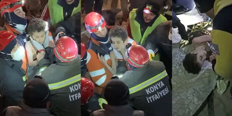 7 yaşındaki Mustafa 163 saat sonra kurtarıldı