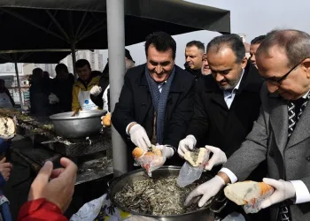 Osmangazi’de 1 tonluk hamsi festivali