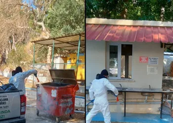 Deprem bölgesi haşere oluşumuna karşı ilaçlandı
