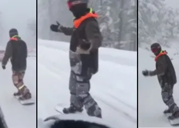 Uludağ yolunda trafik oluştu… O kayarak indi