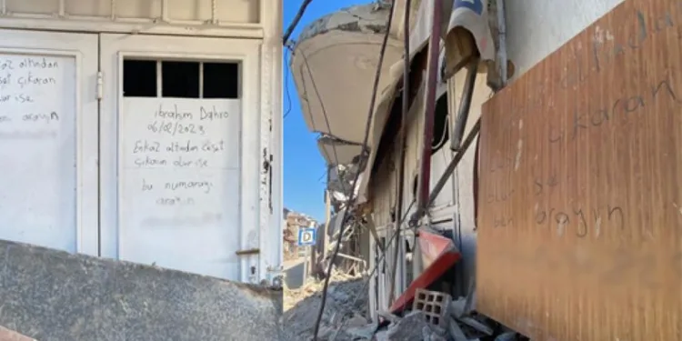 ‘Enkazdan ceset çıkaran olur ise beni arasın’