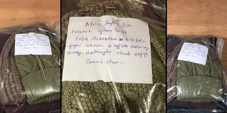 Şehit oğlunun eşyalarını depremzedelere gönderdi