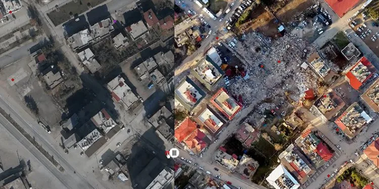 İHA’larla hasar tespit çalışmaları yapılıyor
