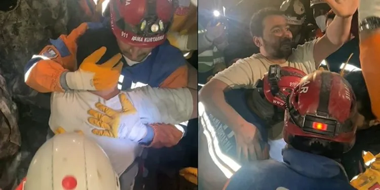 Enkazdan yürüyerek çıktı