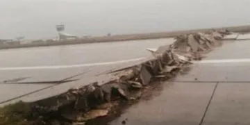 Hatay Havalimanı pistinde onarıma başlandı