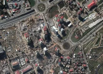 Depreme ilişkin yeni uydu görüntüleri