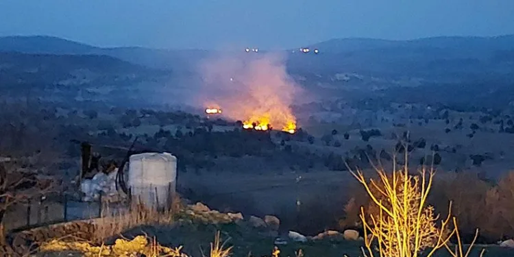 Hisarcık’ta köy merasında yangın