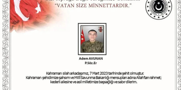 MSB: ‘Bir kahraman silah arkadaşımız şehit olmuştur’