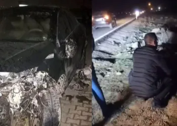 Köpeğe çarpmamak için şarampole yuvarlandı