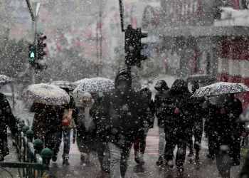 Mart ayının sonunda lapa lapa kar yağdı