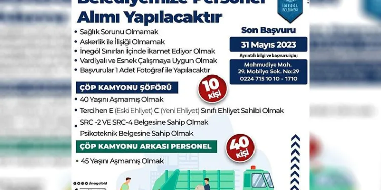 İnegöl Belediyesi 50 personel alacak