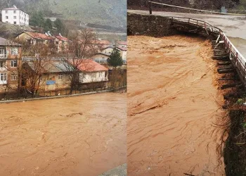 Maden ilçesindeki köprü ulaşıma kapatıldı