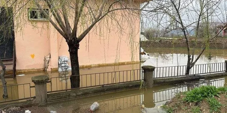 Sağanak sonrası araziler sular altında kaldı