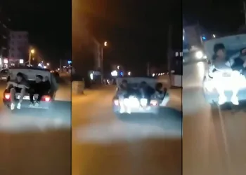 Bursa’da otomobil bagajındak tehlikeli yolculuk