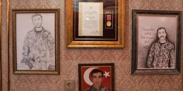 Şehidin anı odasında tablo dahi düşmemiş