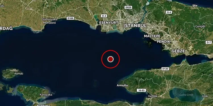 Marmara Denizi’nde deprem meydana geldi