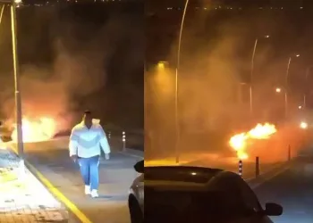 Büyükçekmece’de otomobil alev topuna döndü