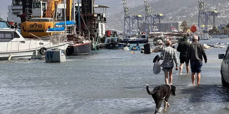 Lodos, balıkçı barınağını esir aldı