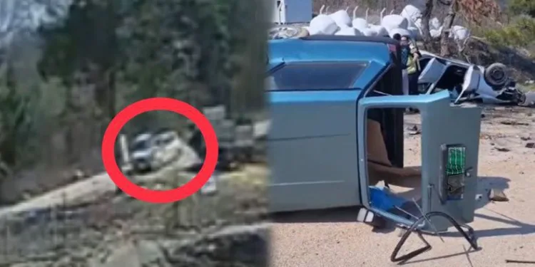 Bursa’da iki otomobil çarpışarak takla attılar