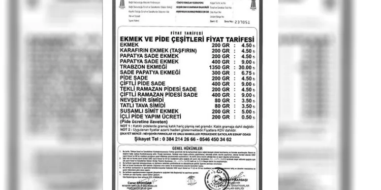 Nevşehir’de ekmek fiyatı arttı