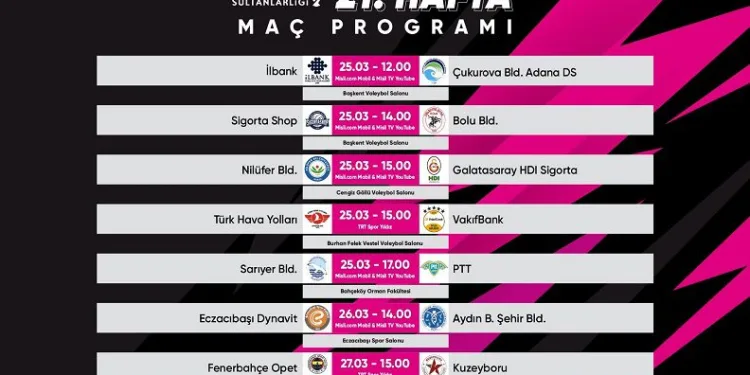 Sultanlar Ligi’nde 21. hafta heyecanı başlıyor