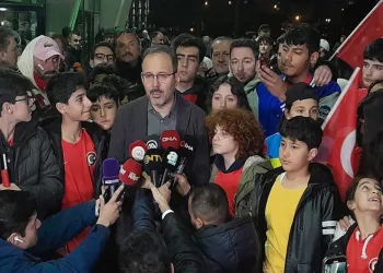 Depremzede çocuklar milli takım destekledi
