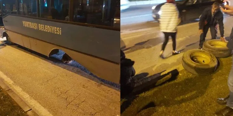 Seyir halindeyken arka tekerleği fırladı