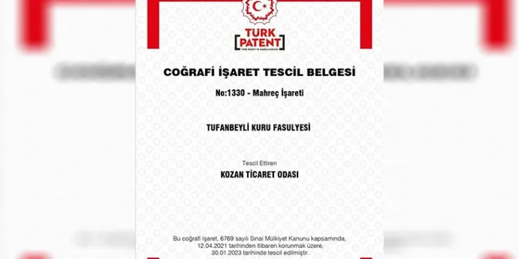 Tufanbeyli fasulyesine coğrafi işaret