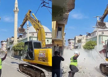 Kontrollü yıkımda işçi yaralandı