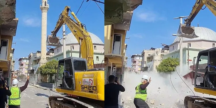Kontrollü yıkımda işçi yaralandı