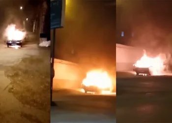 Seyir halindeki otomobil, yanarak kül oldu