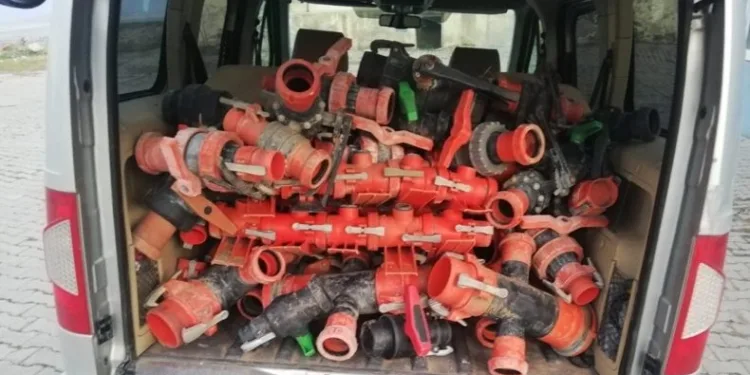 Kayseri’de çalınan malzemeler Nevşehir’de bulundu