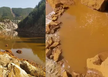Kaynak suyu çamur gibi akmaya başladı