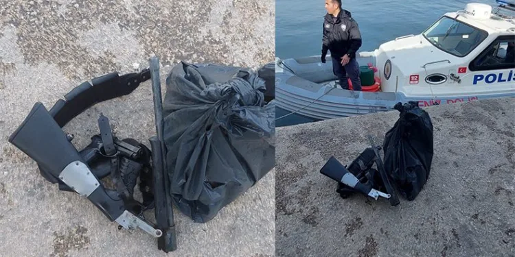 Denizde tabanca ve tüfek buldular