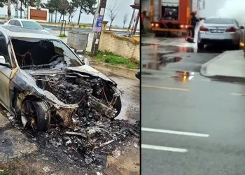 Lüks otomobil kullanılamaz hale geldi