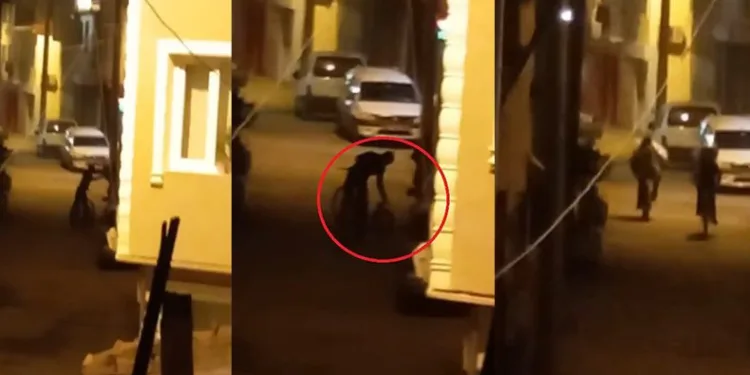 Hırsızlar vatandaşın bağırmasıyla böyle kaçtı