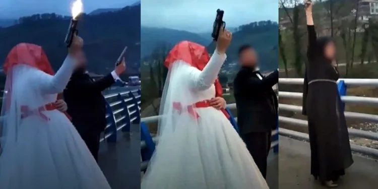 Damat ve gelinin ‘pes’ dedirten görüntüleri
