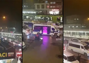 Asker konvoyu trafiği durma noktasına getirdi