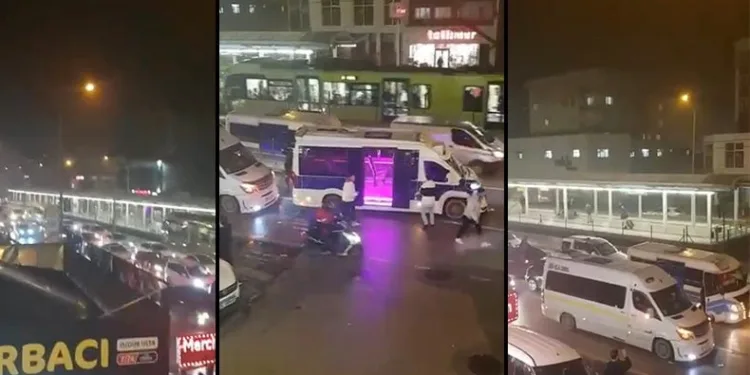 Asker konvoyu trafiği durma noktasına getirdi