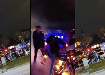 Asker eğlencesinde yolu kapatıp oyun oynadılar