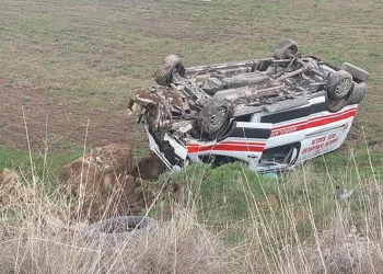 Kayseri’de ambulans takla attı