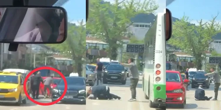 Bursa’da kavga ettiği sürücüyü az daha eziyordu