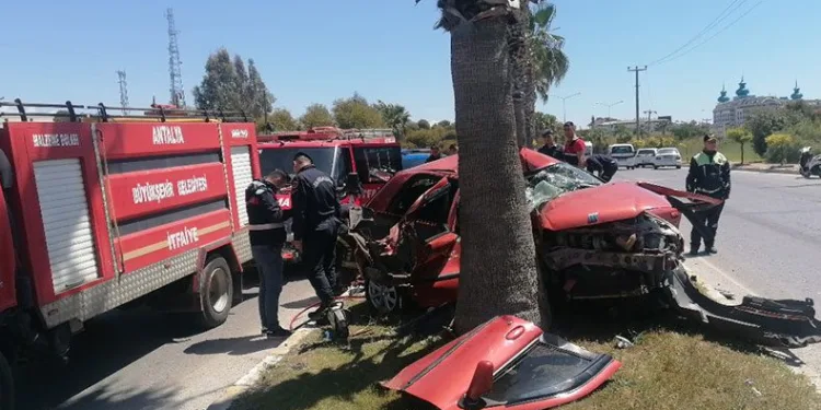 Sollama yaparken palmiyeye çarptı