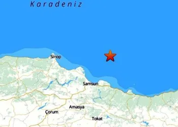 Samsun açıklarında 3.7 büyüklüğünde deprem