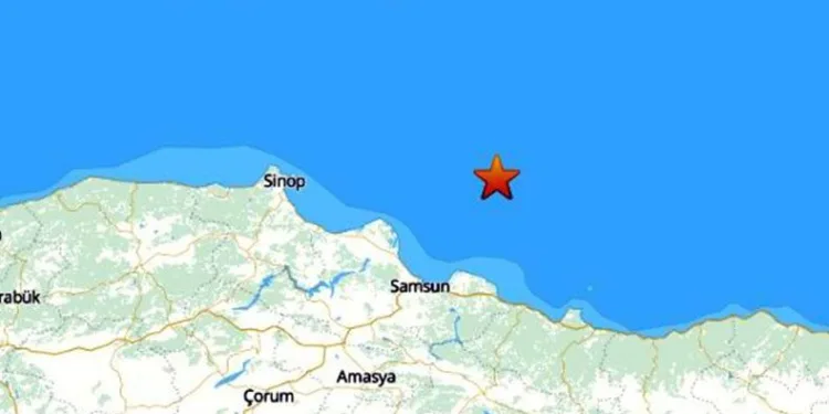 Samsun açıklarında 3.7 büyüklüğünde deprem